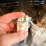 Yesno  Embroidered Denim Capri Length Overalls with Plaid Straps XL Photo 8