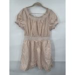 J. Crew Smocked Puff Sleeve Dress Women Medium Peach Gingham‎ Milk Maid Peasant Photo 1