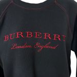 Burberry  London Sweatshirt Navy Blue Red Embroidered Pullover Womens Size Medium Photo 4