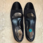 Studio Works Black Slip-On Comfort Heels with Shiny Toe Photo 1