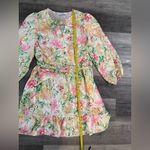 Julia Jordan Floral Long Sleeve Crinkled Satin Babyboll Dress Photo 8