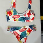 Hollister Bundle Swim Set Tropical Floral Bikini Size XL Bralette Pullover Beach Photo 1
