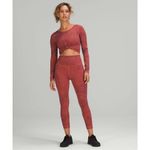 Lululemon  Wunder Train Cropped Long Sleeve Shirt Crackle Glaze Vintage Orange La Photo 3