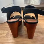 Lucky Brand Women's Latella Platform Wood Wedge Sandals Black Slingback Size 10 Photo 4