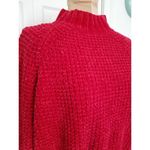 H&M Divided  Womens Red Velvet Yarn Crop Sweater Long Sleeve Mock Neck Top Sz S Photo 1