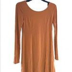 Forever 21  Women's Ribbed Long Sleeve Skater Dress - Burnt Orange - Size M Photo 0