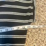 Banana Republic Black White Stripe Midi Dress Elastic Waist Side Pockets XS Photo 2