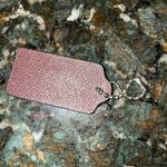 Coach NEW YORK Burgundy Leather Key Fob Bag Charm Keychain Hang Tag Photo 2