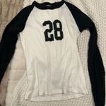 Brandy Melville  white and black graphic long sleeve Photo 0