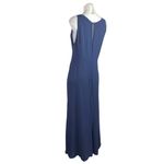 Reformation Women's Blue Sleeveless Ruched Cowl Neck Slit Maxi Bodycon Dress M Photo 1