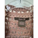 Vintage Y2K Heather B Crochet Knit Vest Large Mauve Pink Cotton Romantic Country Photo 3