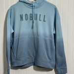Nobull  Hoodie Sweatshirt Women's Medium Blue Ombre Dip Dye Pullover Logo Gym Photo 0
