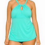 Lands' End  Turquoise Halter Bikini Top Photo 0