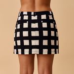 Black and White Checkered Women's Skirt Size L Photo 1