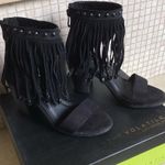 Very Volatile 🩵NWB🩵 VERY VOLITILE SUEDE LADIES BLACK FRINGE SANDALS ZIPPER CLOSURE SZ. 6 Photo 1