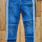 Topshop  Jeans Womens 30 Gold White Stripe Moto Jamie Skinny Leg High Rise Ankle Photo 0