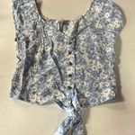 American Eagle  Outfitters Women’s Top Crop Blue Floral Photo 0