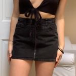 Black Zip Up Mini Skirt Size 4 Photo 3