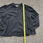 Madewell charcoal gray long sleeve half-button top size M Photo 7