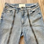 Mother Superior High Waisted Rascal Zip Step Fray Jeans in Misbeliever Size 26 Blue Photo 4