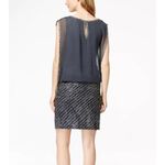 J Kara Gray Blue Grey Chiffon Beaded Blouson Mini Cocktail Wedding Guest Dress 6 Photo 1