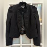 New York & Company Classic Wool Black Puff Shoulders Career Jacket Blazer Size 2 Photo 5
