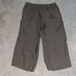 J.Jill Love Linen Wide Leg Cropped Pants High Rise Lagenlook Brown Medium Photo 4