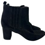 Forever 21 Black Faux Suede Ankle Boots Heeled Size 9 Round Toe Pull On Photo 0