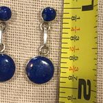 Sterling Silver LAPIS LAZULI 950 Drop Dangle Earrings Photo 8
