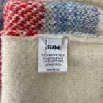 Estelle Color Block Sweater V Neck Pullover Knit Cozy Multicolor S/M Tan Photo 5