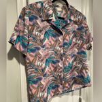 VTG 80s Lauren Lee Under the Sea Ocean Pastel Short Sleeve Button Down Size 12 Purple Photo 2