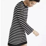 Madewell  Button Sleeve Striped Merino Wool Sweater Dress Size XXS Preppy Photo 1
