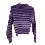 ZARA Purple Striped Chunky Knit Mock Neck Pullover Sweater Size Small Photo 3