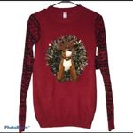 No Boundaries  3/5 junior Christmas stuffed reindeer ugly sweater holiday tencel Photo 6