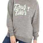 Wildfox NEW Pour Favor Wine Glass Graphic Oversized Tunic Sweatshirt Size Large Photo 0