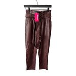 Commando  Faux Leather‎ Paperbag Burgundy XS Pants Photo 2