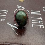 Handmade  Moss Agate Ring Stainless Steel Adjustable Green Purple Brown Photo 6