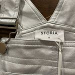 Storia Brand Silver Faux Leather Overalls Size Small Photo 9
