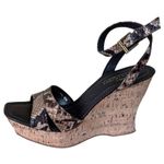 Donald Pliner Hand Carved Cork Brown Pitone Leather Wedge Platform Shoe NIB $250 Size 10 Photo 5