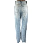 ZARA Women's Blue Light Wash High Waisted Raw Hem Straight Denim Jeans Size 2 Photo 2
