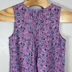 J Jill Love Linen Sleeveless Tank Dress Medium Tall MT Lavender Floral Pockets Purple Photo 4
