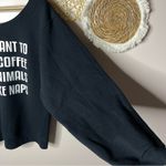 None Custom Graphic Off Shoulder Sweatshirt (black) - small Photo 3