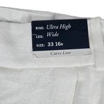 Abercrombie & Fitch A&F Curve Love Tailored Linen-Blend Wide Leg Pant White 33 16R NWT Photo 2