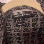 Allison Brittney  Grey Cardigan Sweater with Waterfall Collar Photo 1