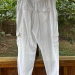 Nicole Miller  Women's White 100% Linen Cargo Joggers Size XL Photo 1