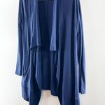 Lilly Pulitzer Luxletic Long Sleeve Waterfall Cardigan Sweater Navy Blue Small Photo 3