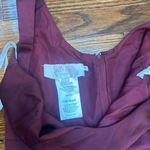 David's Bridal David’s bridal bridesmaid scoop neck tank satin Merlot dress size 6 w/ pockets Photo 3