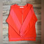 Free People We The Free Back At It Henley Oversized Orange Long Sleeve Top XS NWOT Photo 7