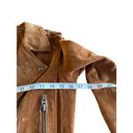 BLANK NYC Suede Leather Biker Jacket Belted Waist Coffee Bean Asymmetrical Zip Photo 11