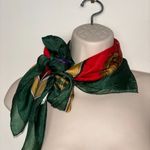 Vintage Equestrian Horse 100% Silk Scarf 34"Lx33"W Photo 5